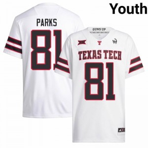 White Dave Parks #81 TTU Red Raiders Jersey | Youth High School Football Fresh Embroidery 29059300