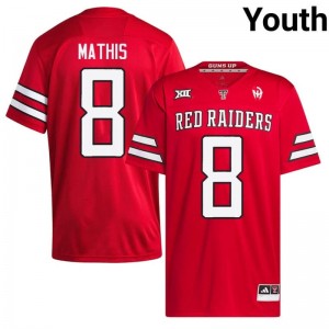 Red Jamond Mathis #8 Texas Tech Jersey | Youth High School Football Moisture Wicking Stitch 28697071