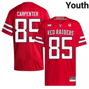 Red Jett Carpenter #85 TTU Red Raiders Jersey | Youth High School Football Moisture Wicking Stitch 51404240