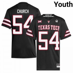 Black Jordan Church #54 Texas Tech Jersey | Youth High School Football Licensed Stitched 20478146