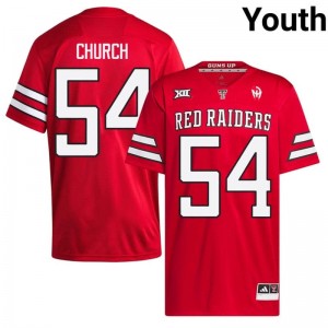 TTU Jordan Church #54 Red Jersey | Genuine Stitch NCAA Football Youth Apparel 96675060