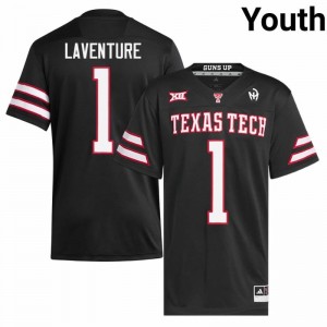 Black Julien Laventure #1 Red Raiders Jersey | Youth High School Football Licensed Stitched 23953646