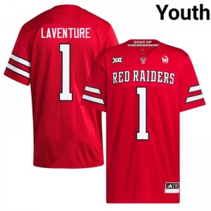 Texas Tech Red Raiders Julien Laventure #1 Red Jersey | Genuine Stitch NCAA Football Youth Apparel 66651438