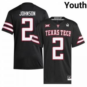 #2 Kenny Johnson Texas Tech Red Raiders Black Jersey | Authentic Stitched Youth Player Football Gear 94360717