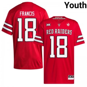 #18 Kirk Francis Texas Tech Red Jersey | Alumni Stitch Youth Player Football Gear 35829558