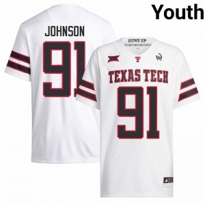 White Krush Johnson #91 Texas Tech Jersey | Youth High School Football Fresh Embroidery 31713008