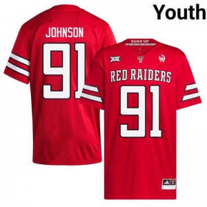 #91 Krush Johnson TTU Red Raiders Red Jersey | Alumni Stitch Youth Player Football Gear 64780642