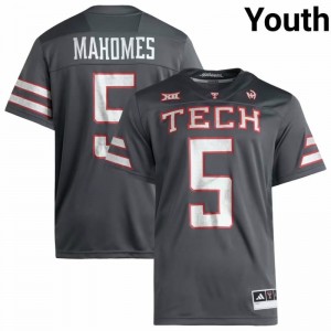 Patrick Mahomes #5 Texas Tech Red Raiders Strategy Jersey | Exclusive Gray College Football Youth Swen 26476318