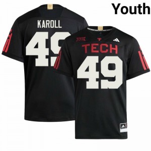 #49 Will Karoll Texas Tech Black 100 Year Anniversary Jersey | Classic Swen Youth Player Football Gear 29770145